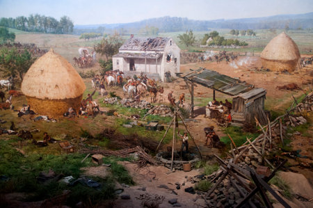 Diorama painting of the Battlefield in Gettysburg Pennsylvania USAのeditorial素材