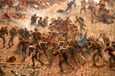 Diorama painting of the Battlefield in Gettysburg Pennsylvania USAのeditorial素材