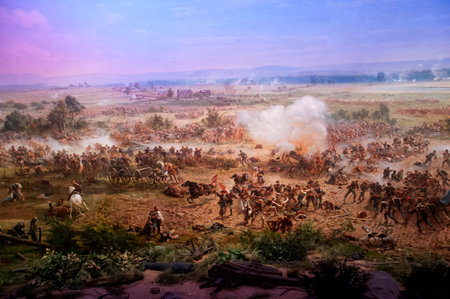 Diorama painting of the Battlefield in Gettysburg Pennsylvania USAのeditorial素材