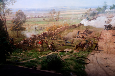 Diorama painting of the Battlefield in Gettysburg Pennsylvania USAのeditorial素材