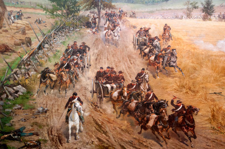 Diorama painting of the Battlefield in Gettysburg Pennsylvania USAのeditorial素材