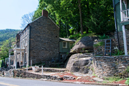 The town of Harpers Ferry in Virginia USAのeditorial素材