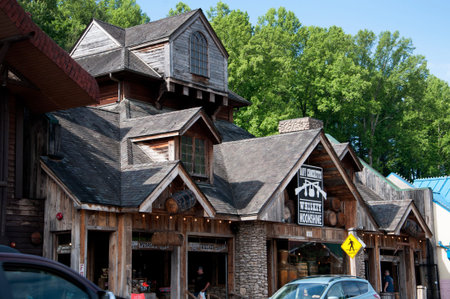 Attraction on Main Street in Gatlinburg a holiday resort in Tennessee USAのeditorial素材