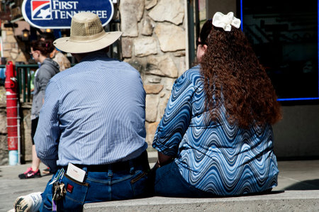 Attraction on Main Street in Gatlinburg a holiday resort in Tennessee USAのeditorial素材