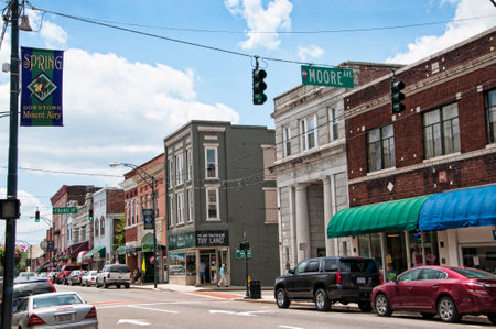 Mount Airy  in North Carolina is also known as Mayberry and it is a town caught in the past when in the 1950s it was used to film the Andy Griffiths Show.のeditorial素材
