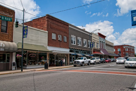 Mount Airy  in North Carolina is also known as Mayberry and it is a town caught in the past when in the 1950s it was used to film the Andy Griffiths Show.のeditorial素材