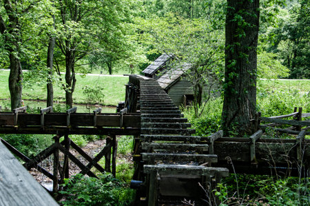 Mabry Mill was a grist mill  grinding grain into flour on the Blue Ridge Parkway in Virginia and it...