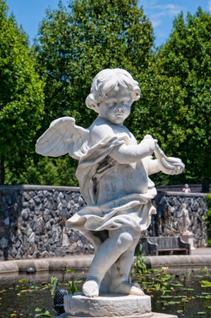 Garden at the Biltmore Estate a large private estate and tourist attraction in Asheville, North Carolina.のeditorial素材