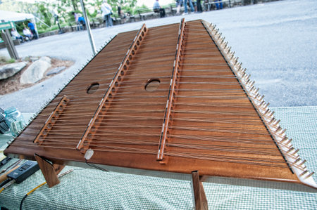 Zither at Chimney Rock State Park in Asheville North Carolina USA overlooking Hickory Nut Gorgeのeditorial素材