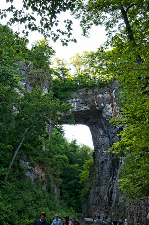 The Natural Bridge in Rockbridge County, Virginia, once owned by Thomas Jefferson, is a geological formation in which Cedar Creek  has carved out a gorgeのeditorial素材