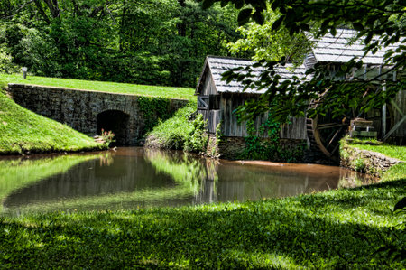 Mabry Mill was a grist mill  grinding grain into flour on the Blue Ridge Parkway in Virginia and it is one of the most photographed places in Americaのeditorial素材