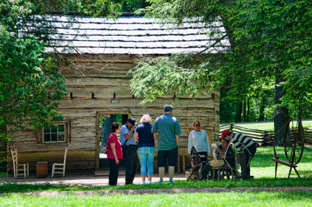 Mabry Mill was a grist mill  grinding grain into flour on the Blue Ridge Parkway in Virginia and it is one of the most photographed places in Americaのeditorial素材
