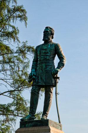 Statue of Andrew Stonewall Jackson in the Cemetery in Lexington Virginia USAのeditorial素材