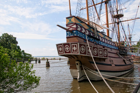 Historic Jamestown on the James River where the earliest European settlers established their first colony in Virginia USAのeditorial素材
