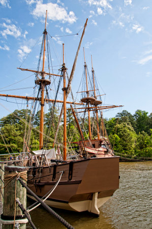 Historic Jamestown on the James River where the earliest European settlers established their first colony in Virginia USAのeditorial素材