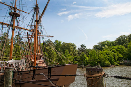 Historic Jamestown on the James River where the earliest European settlers established their first...