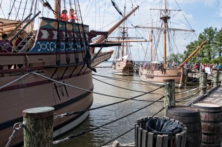 Historic Jamestown on the James River where the earliest European settlers established their first colony in Virginia USAのeditorial素材