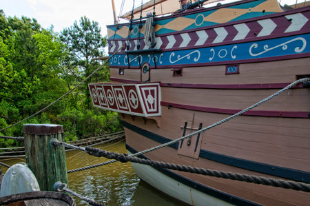 Historic Jamestown on the James River where the earliest European settlers established their first colony in Virginia USAのeditorial素材