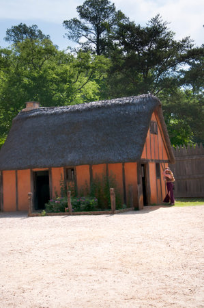 Historic Jamestown on the James River where the earliest European settlers established their first colony in Virginia USAのeditorial素材