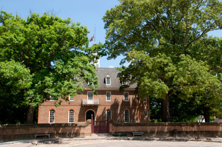 Historic Colonial Williamsburg where the earliest European settlers established their first colony in Virginia USAのeditorial素材