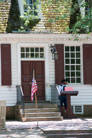 Historic Colonial Williamsburg where the earliest European settlers established their first colony in Virginia USAのeditorial素材