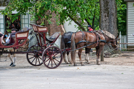 Historic Colonial Williamsburg where the earliest European settlers established their first colony in Virginia USAのeditorial素材