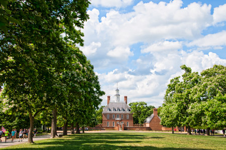 Historic Colonial Williamsburg where the earliest European settlers established their first colony in Virginia USAのeditorial素材