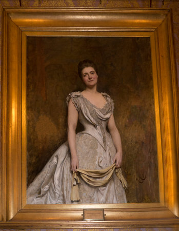 Room in Bodelwyddan Castle North Wales with painting of Lady Emilia Frances Dilke 1840-1904のeditorial素材