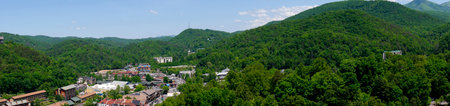 View of the Town in the Smokey Mountains from the Tower in Gatlinburg Tennessee USAのeditorial素材