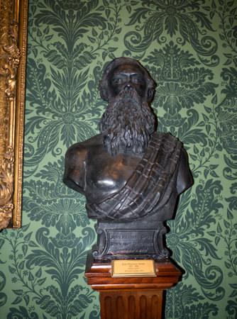 Bust of Explorer John Hanning Speke  Bodelwyddan Castle North Walesのeditorial素材