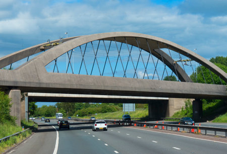 Motorway to North Wales in the United Kingdom of Great Britainのeditorial素材