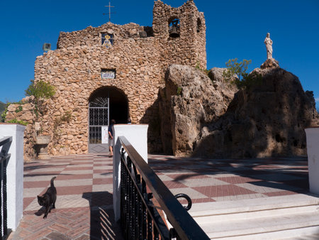 Church in Mijas  one of the most beautiful 'white' villages of the Southern Spain area called Andalucia. It is in the Alpujarra mountains above the coastのeditorial素材