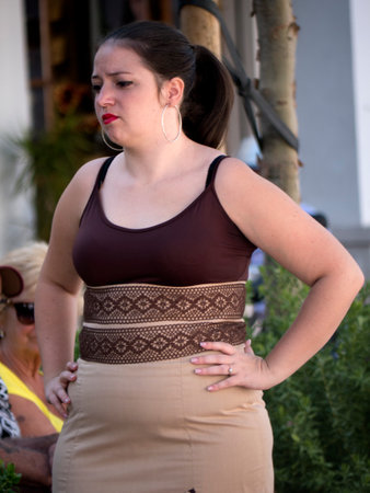 Flamenco Dancers in the town square in Mijas. Mijas is one of the most beautiful 'white' villages of the Southern Spain area called Andaluciaのeditorial素材