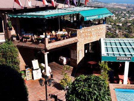 Mijas Restaurant area in Andalucia Spainのeditorial素材