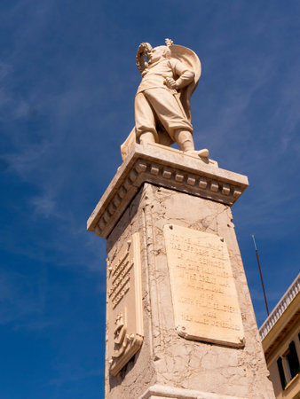 War memorial on the Rock of Gibraltar at the entrance to the Mediterranean Seaのeditorial素材