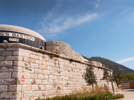 FortificationsOn the Rock of Gibraltar at the entrance to the Mediterranean Seaのeditorial素材