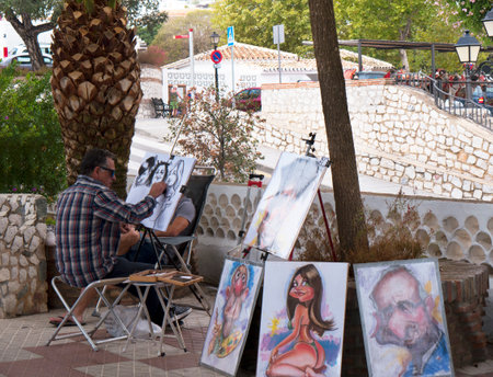 Puppets in Mijas is one of the most beautiful 'white' villages of the Southern Spain area called Andalucia. It is in the Alpujarra mountains above the coastのeditorial素材