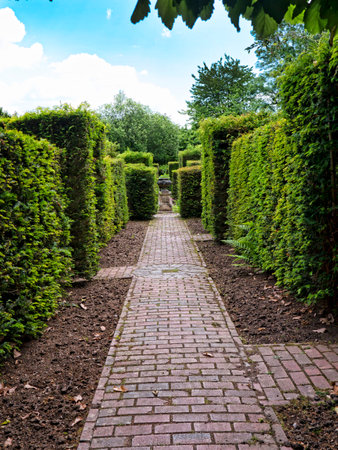 Gardens  at Bodelwyddan Castle in North Walesのeditorial素材
