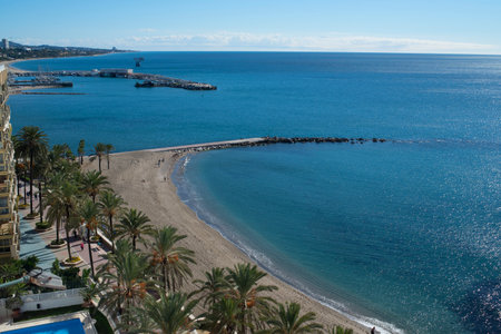 Beach in Marbella on the Costa del Sol Spainのeditorial素材