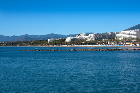 View from the Marina at Malaga on the Costa del Sol in Spainのeditorial素材