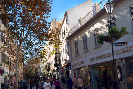 High Street on the Rock of Gibraltar Europeのeditorial素材