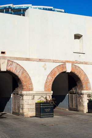 Entrance gates to the city of Gibraltar on the Rock of Gibraltarのeditorial素材
