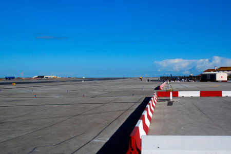 Airport on the Rock of Gibraltar at the entrance to the Mediterranean Seaのeditorial素材