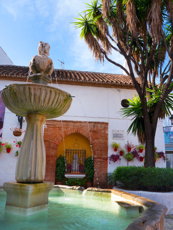 Plaza de Naranjas, Orange Square in the Stylist Town of Marbella on the Costa del Sol Spainのeditorial素材