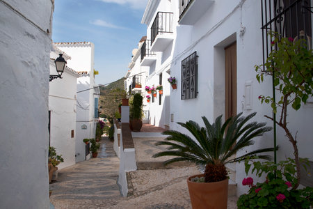 Frigiliana one of the most beautiful white villages of the Southern Spain area of Andalucia in the Alpujarra mountains.のeditorial素材