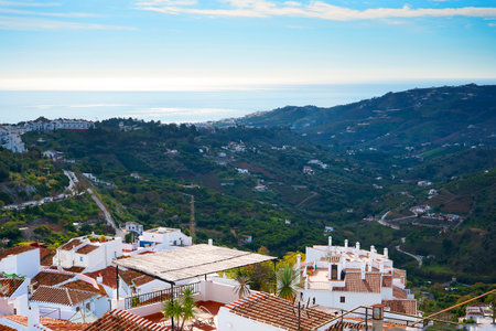 Frigiliana one of the most beautiful white villages of the Southern Spain area of Andalucia in the Alpujarra mountains.のeditorial素材