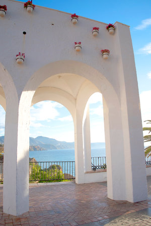 The loggia on the Balcon de Europa in Nerja Spainのeditorial素材