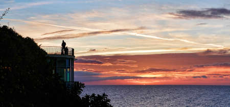 Sunrise over the Spanish resort of Nerja on the Costa del Solの写真素材
