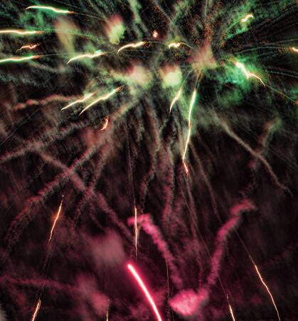 FIreworks on New Years Eve on the Balcon de Europa in Nerja Spainの写真素材