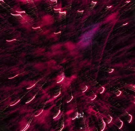 FIreworks on New Years Eve on the Balcon de Europa in Nerja Spainの写真素材